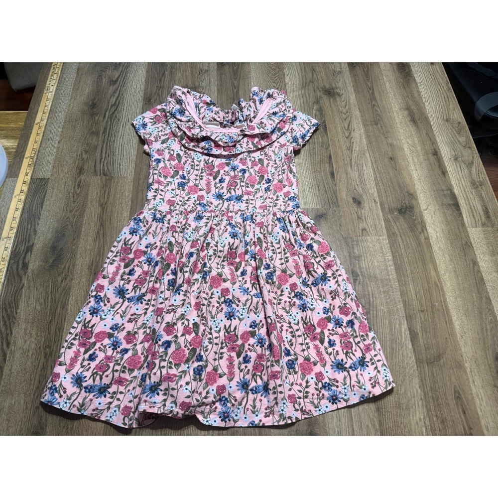 Scotch & Soda Dress Girls Size XL (14/16) Pink Dress Floral Ruffle Collar